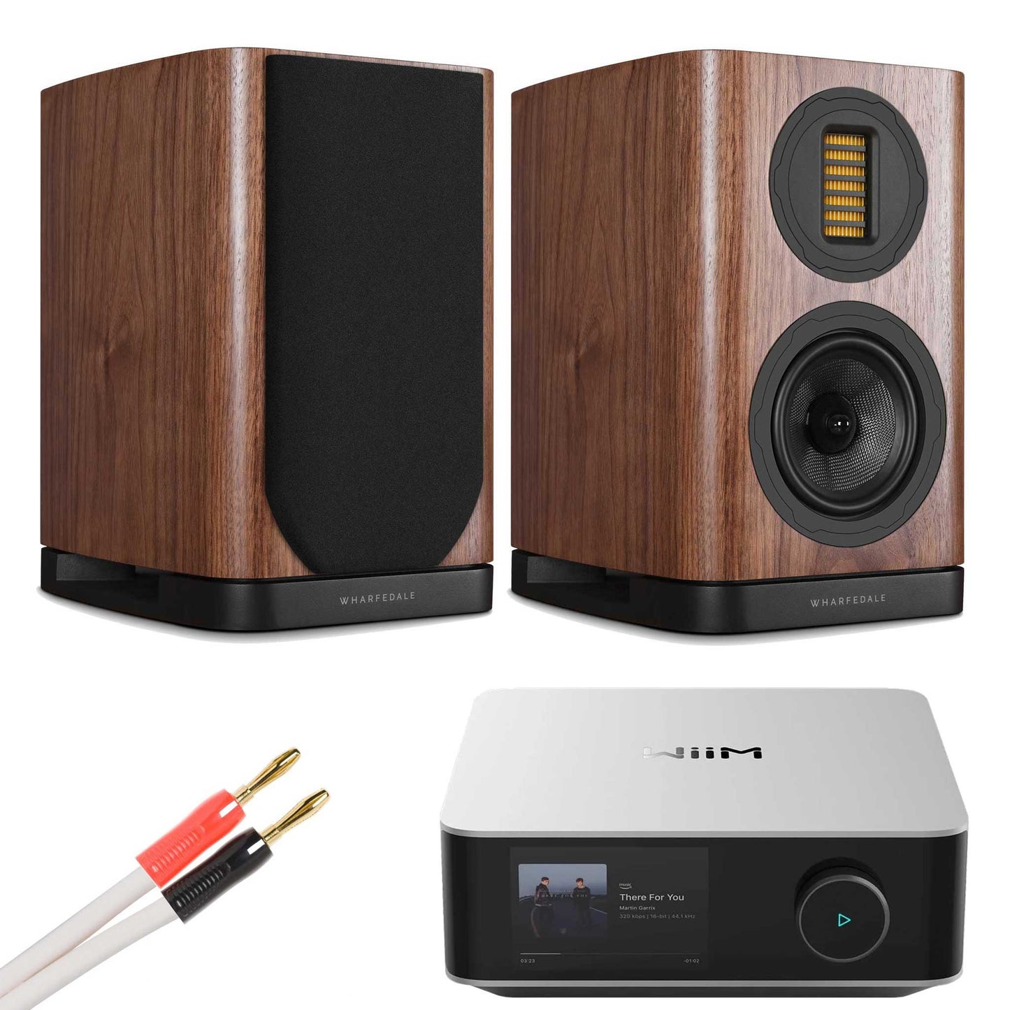 WiiM Amp Ultra Silver with Wharfedale EVO 5.1 Walnut