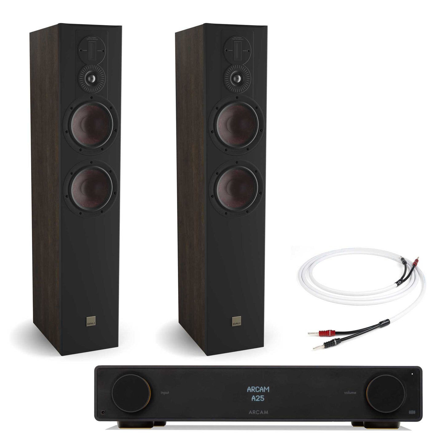 Arcam A25 with Dali Opticon 6 MK2 Tobacco Oak
