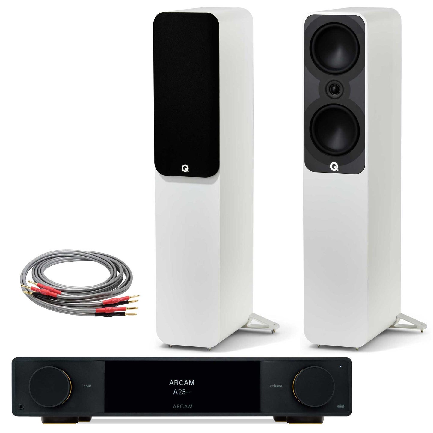 Arcam A25+ with Q Acoustics 5050 Satin White