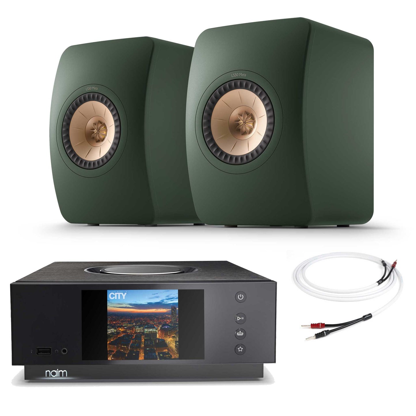 Naim Uniti Atom With KEF LS50 Meta Moss Green