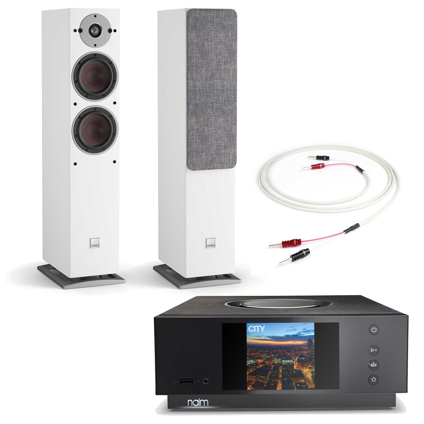 Naim Uniti Atom With Dali Oberon 5 White