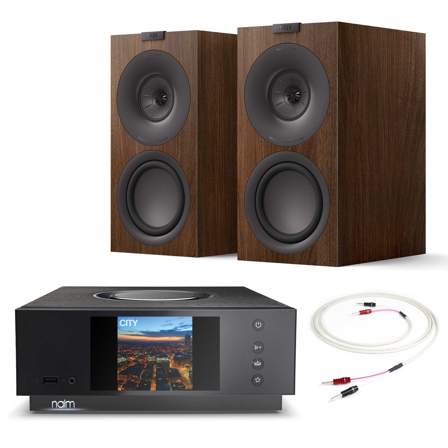 Naim Uniti Atom with KEF Q Concerto Meta Walnut