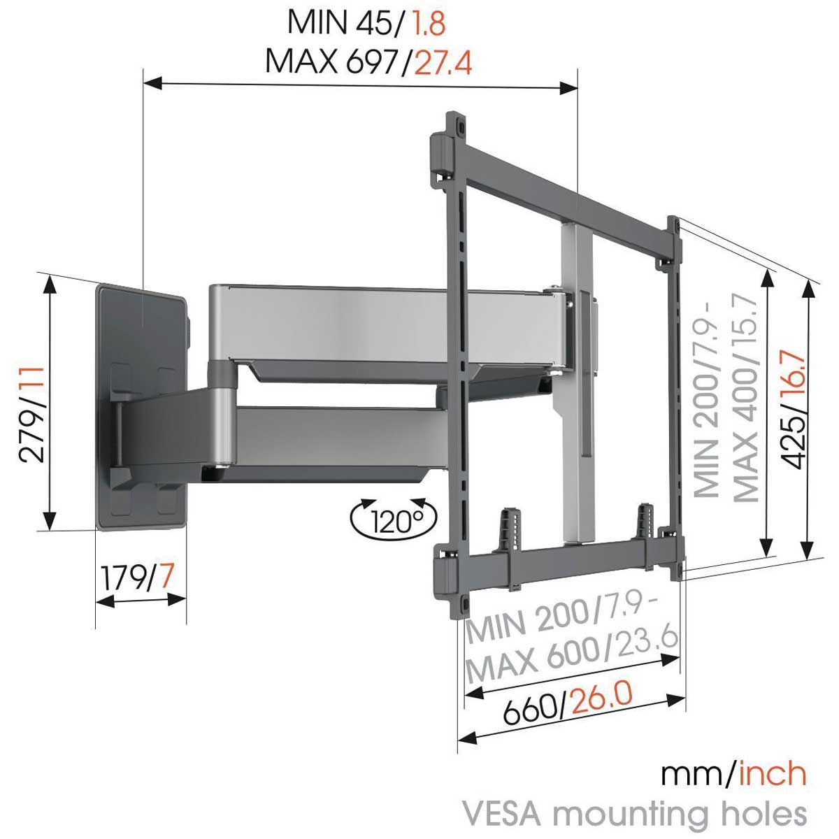 Vogels TVM 5855 Dimensions