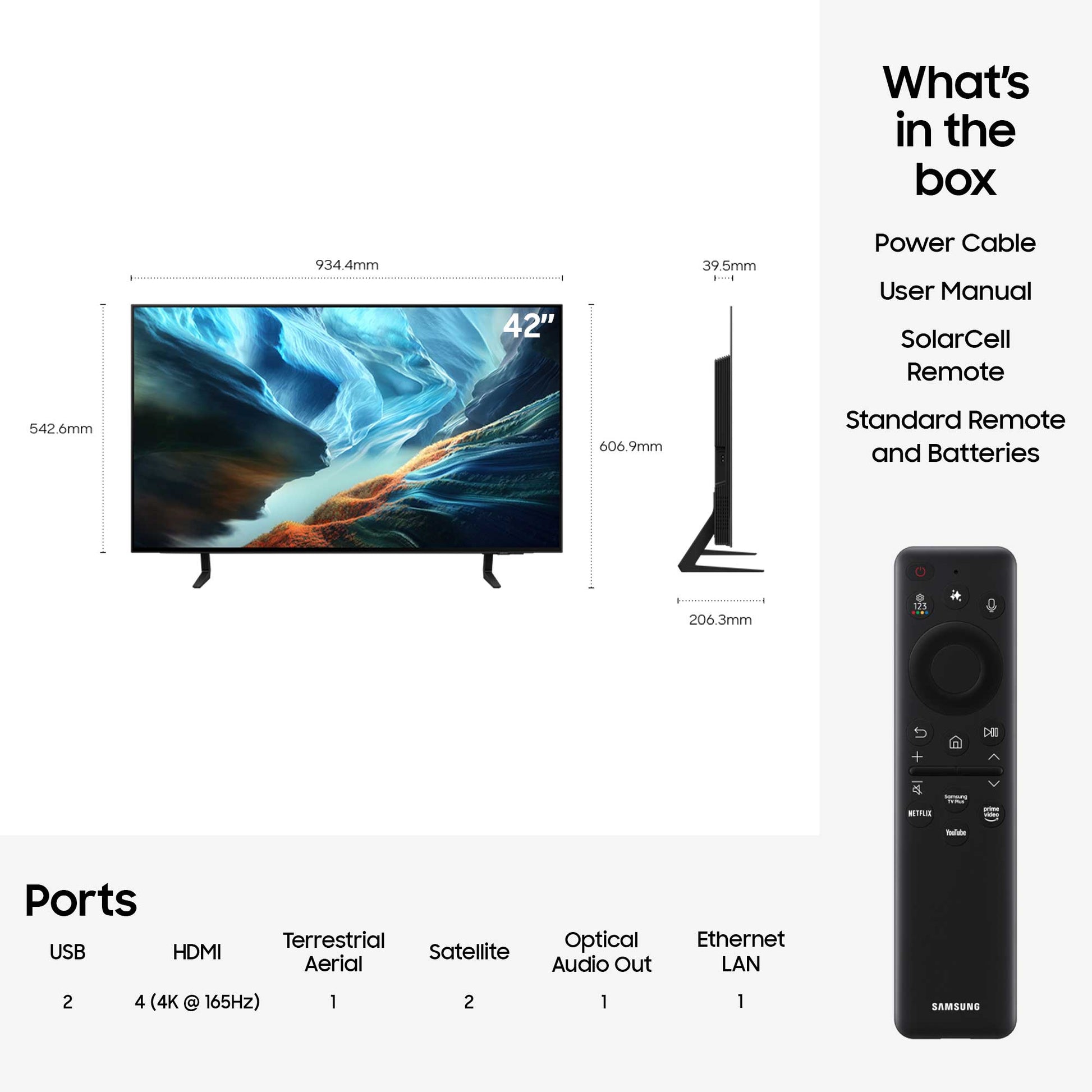 Samsung QE42S90H Specs
