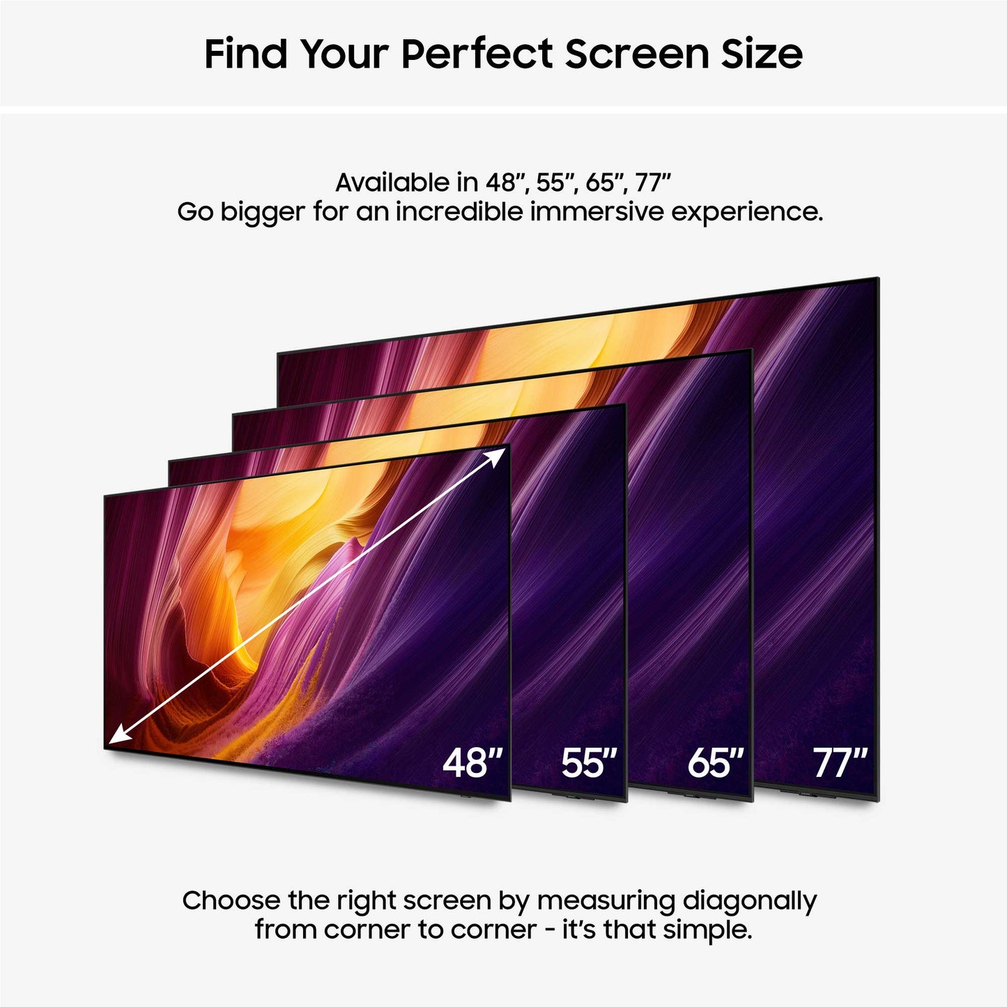 Samsung QE48S95H Choice Of Screen Size