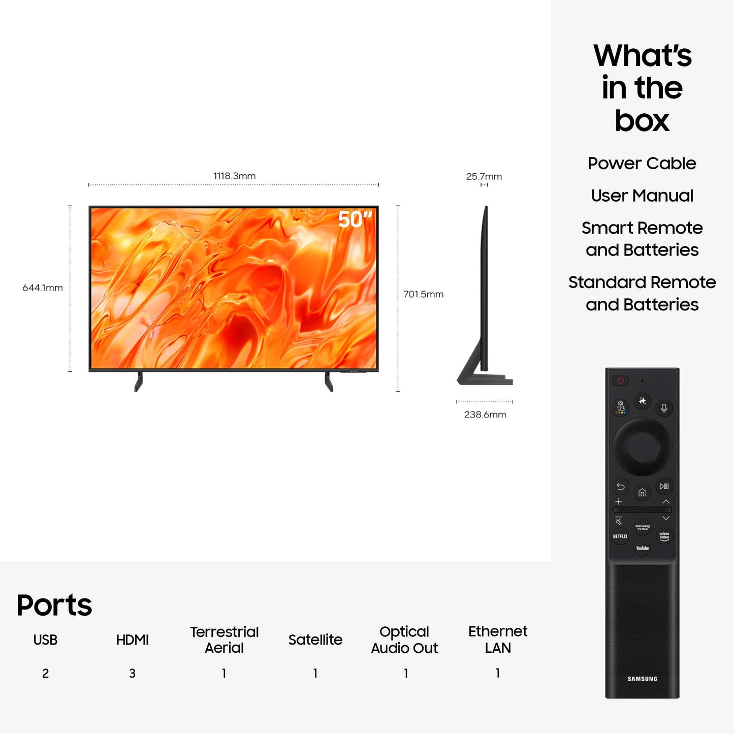 Samsung QE50QN73H Specs