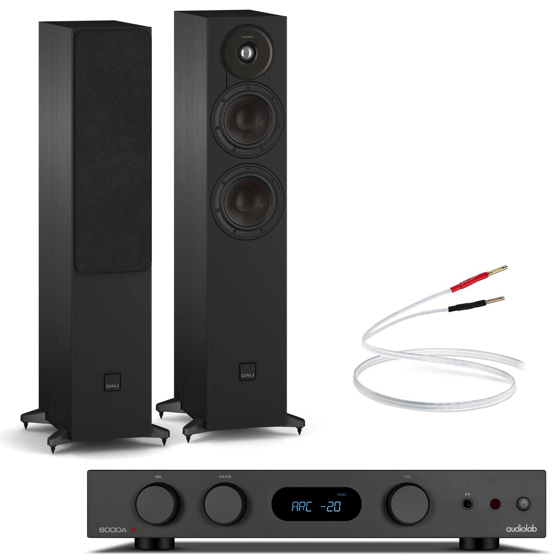 Audiolab 6000A MKII Black with Dali SONIK 5 Black Ash