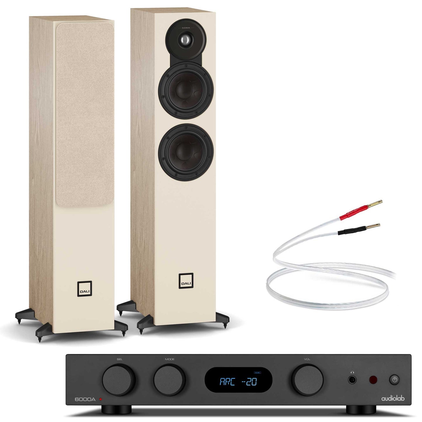 Audiolab 6000A MKII Black with Dali SONIK 5 Natural Oak
