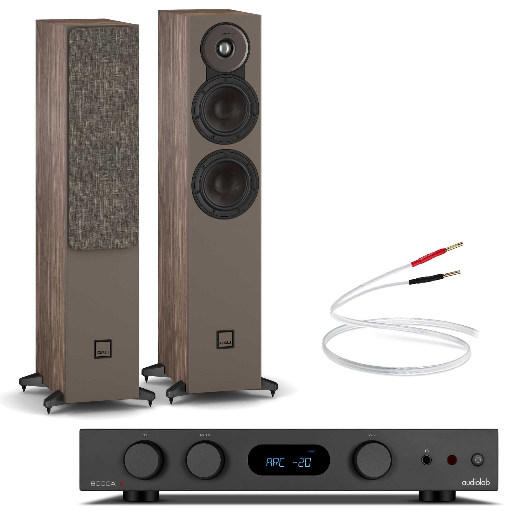 Audiolab 6000A MKII Black with Dali SONIK 5 Walnut