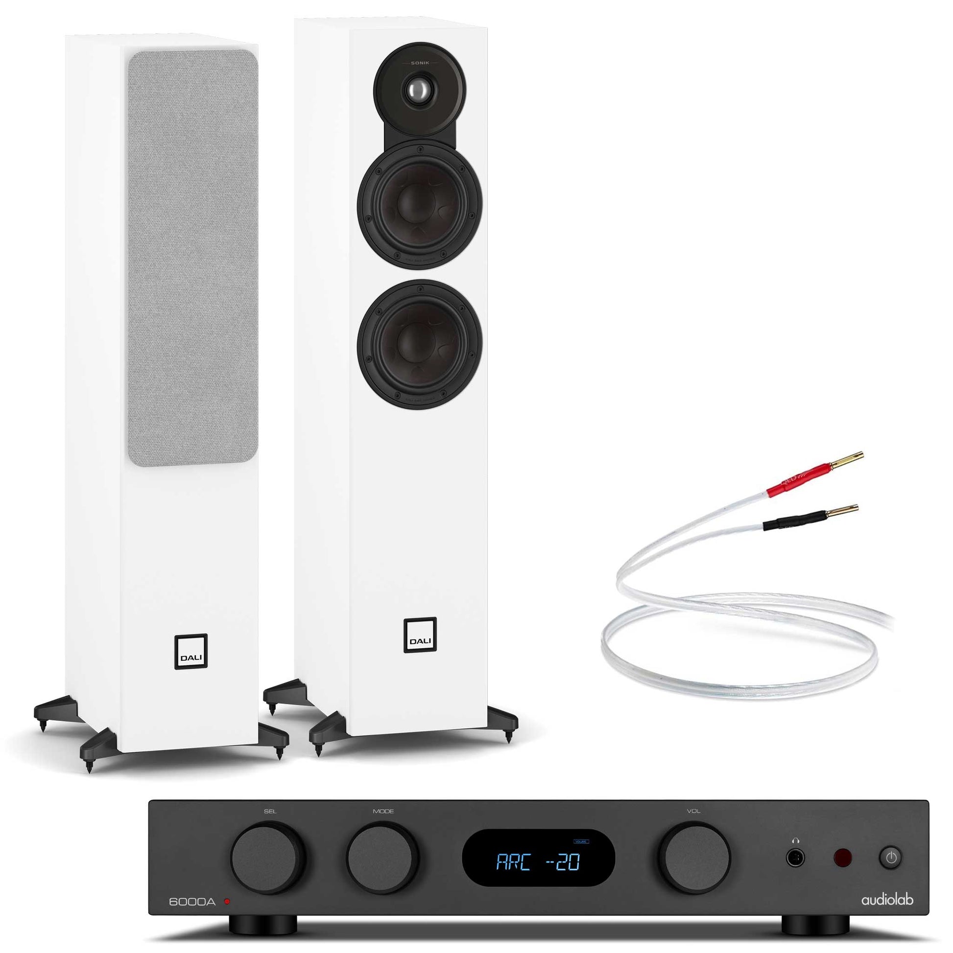 Audiolab 6000A MKII Black with Dali SONIK 5 White
