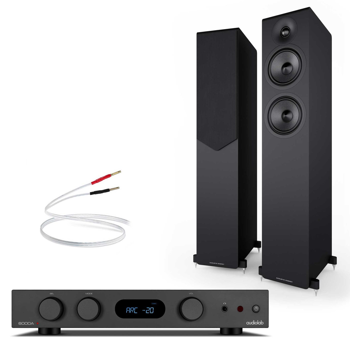 Audiolab 6000A MKII Black with Acoustic Energy AE309² Black