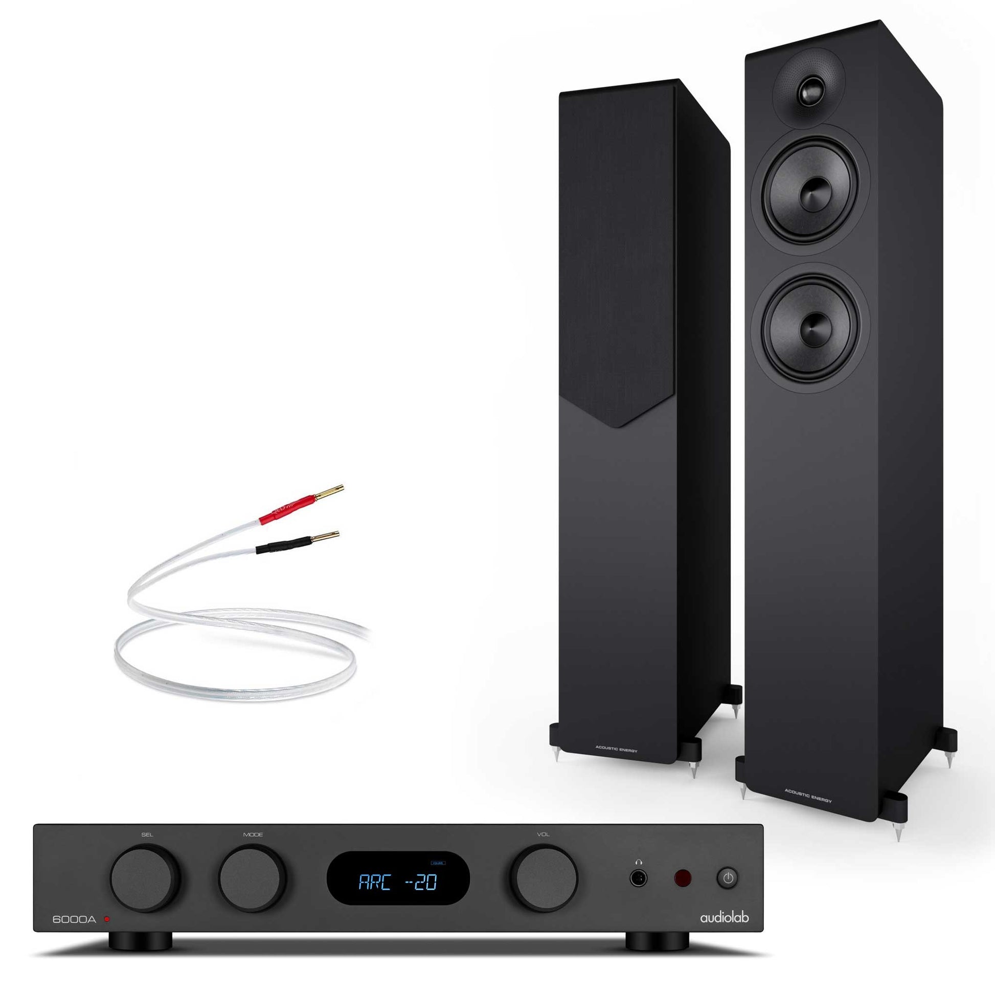 Audiolab 6000A MKII Black with Acoustic Energy AE309² Black