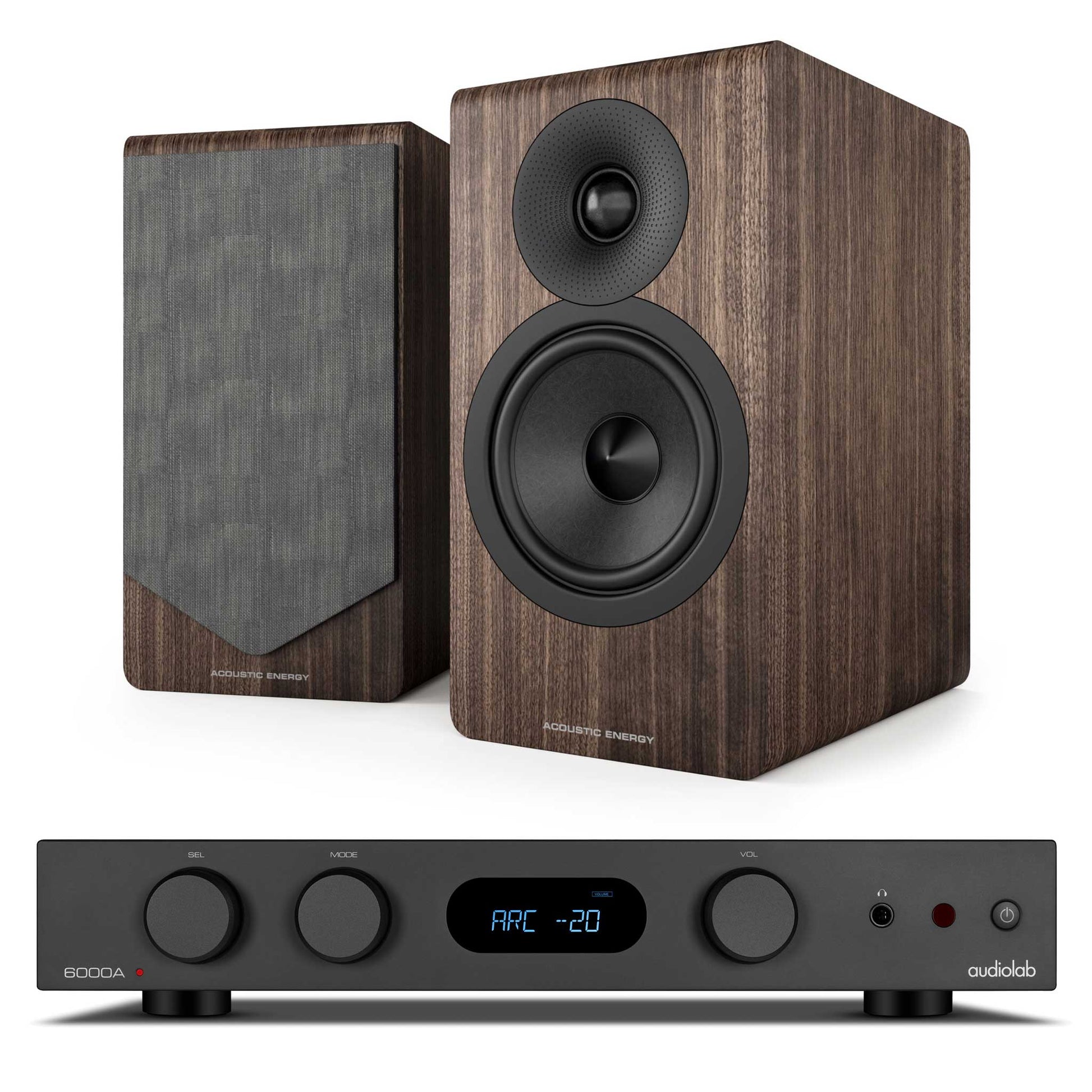 Audiolab 6000A MKII Black with Acoustic Energy AE300² Walnut