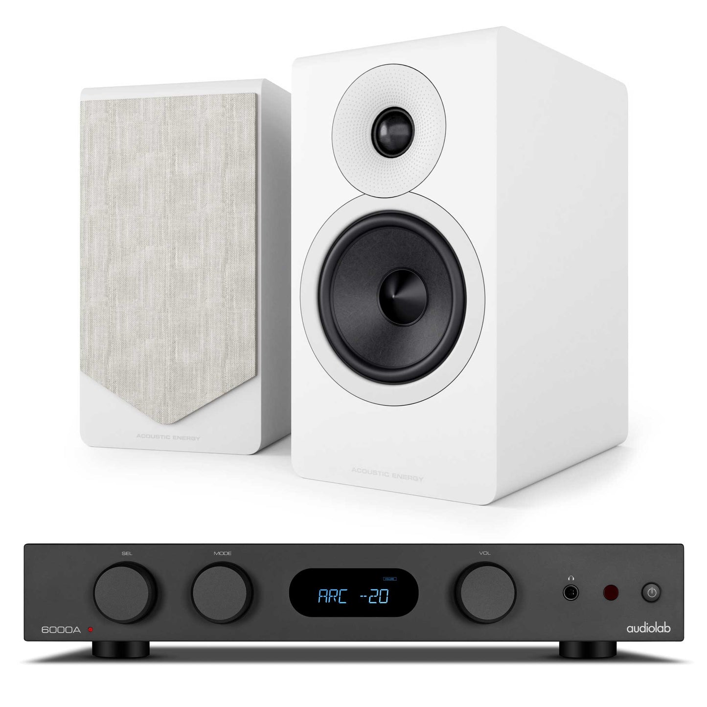 Audiolab 6000A MKII Black with Acoustic Energy AE300² Matte White