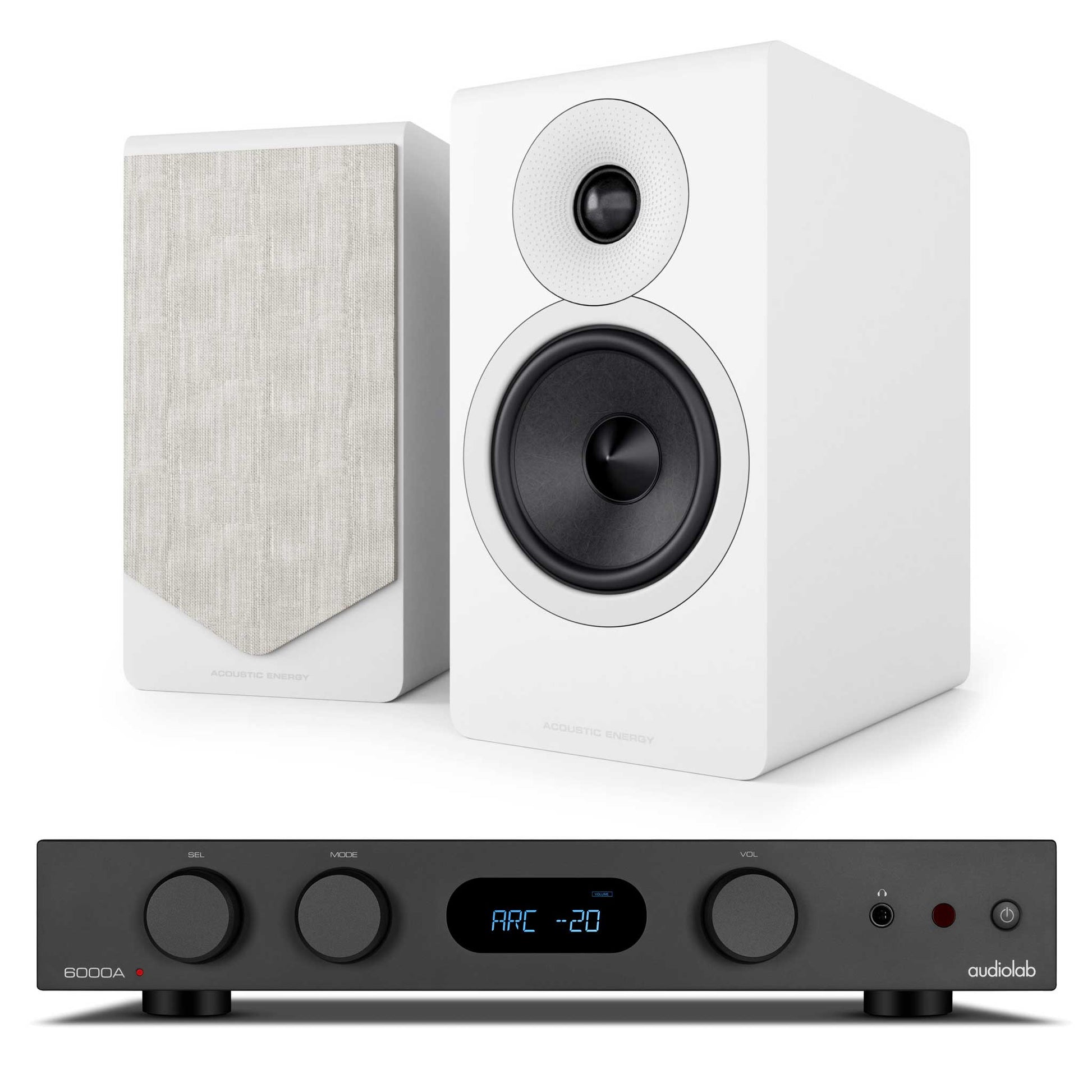 Audiolab 6000A MKII Black with Acoustic Energy AE300² Matte White