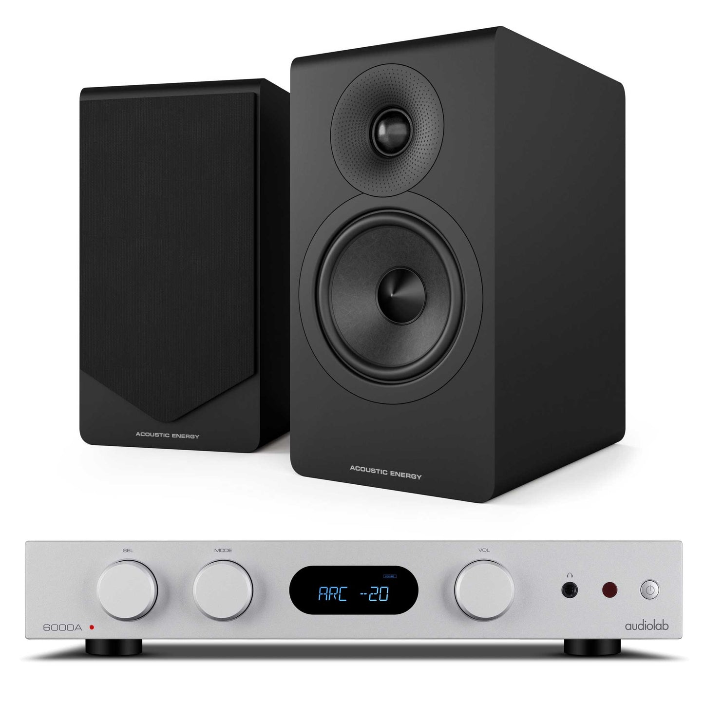 Audiolab 6000A MKII Silver with Acoustic Energy AE300² Matte Black