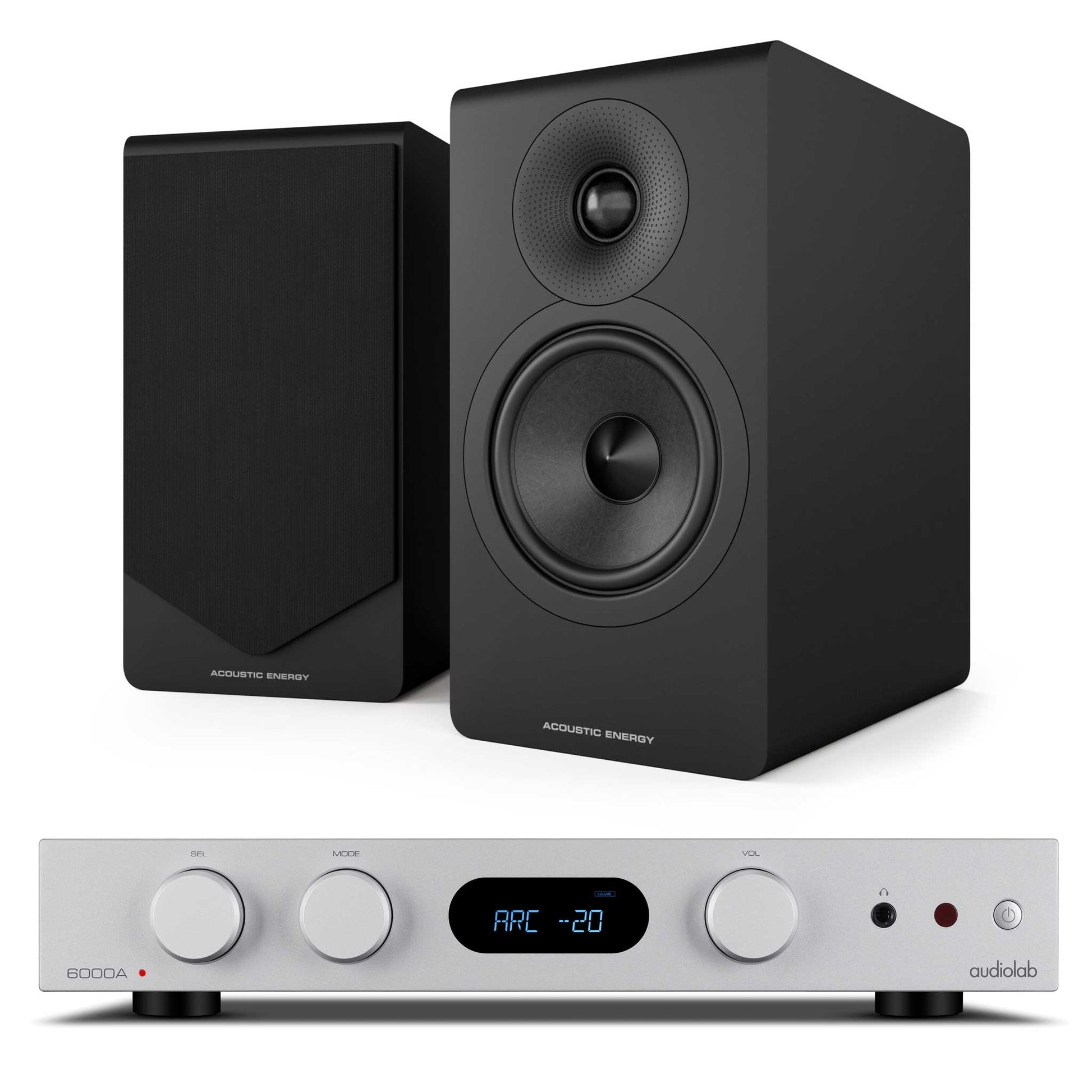 Audiolab 6000A MKII Silver with Acoustic Energy AE300² Matte Black