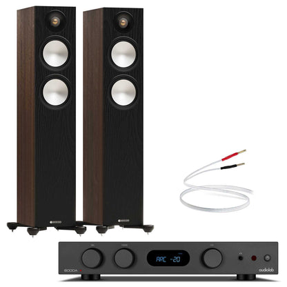 Audiolab 6000A MKII Black with Monitor Audio Bronze 300 7G Walnut