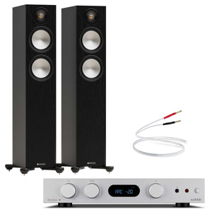 Audiolab 6000A MKII Silver with Monitor Audio Bronze 300 7G Black