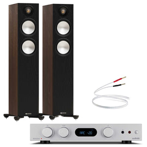 Audiolab 6000A MKII Silver with Monitor Audio Bronze 300 7G Walnut