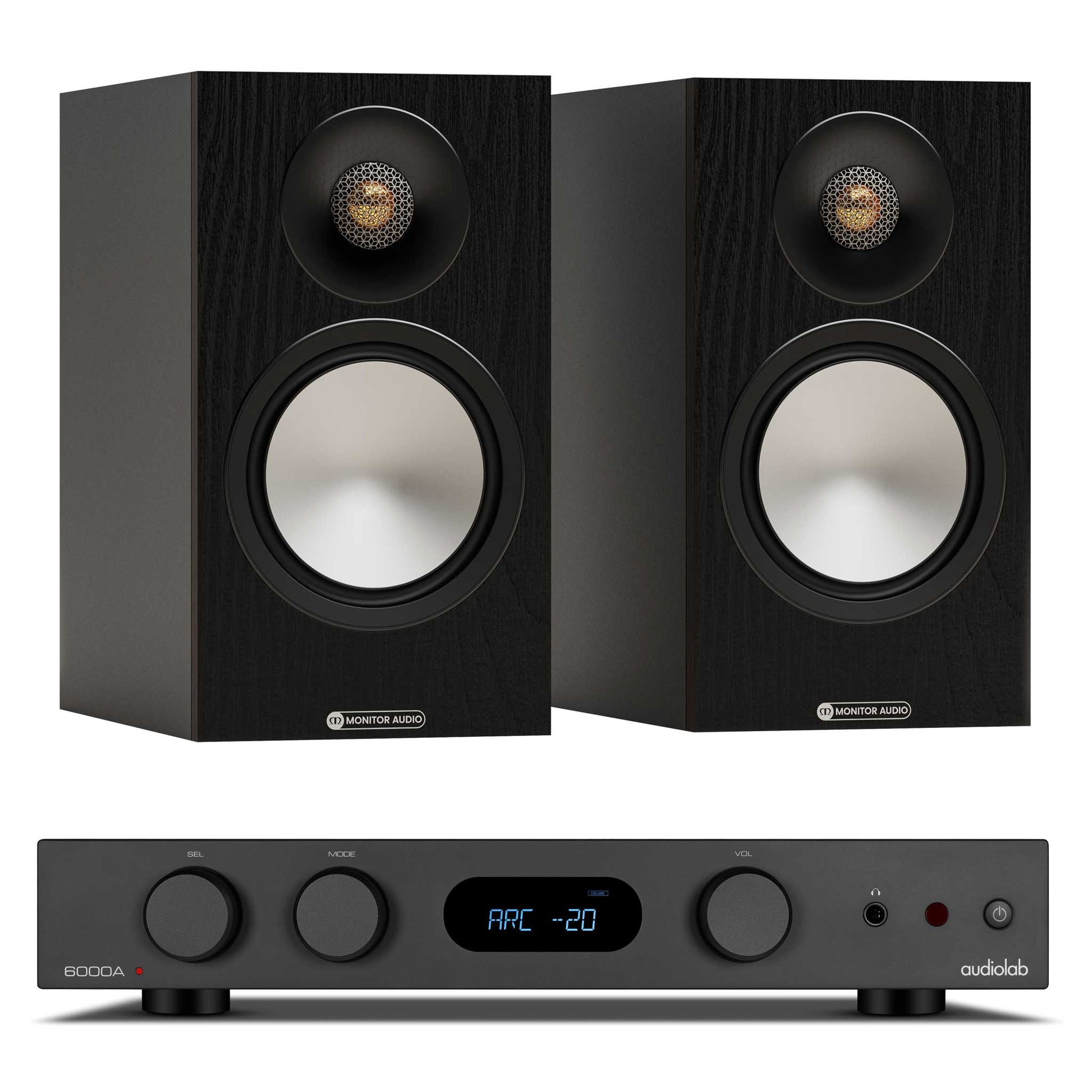 Audiolab 6000A MKII Black with Monitor Audio Bronze 50 7G Black