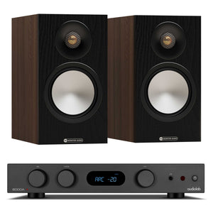 Audiolab 6000A MKII Black with Monitor Audio Bronze 50 7G Walnut