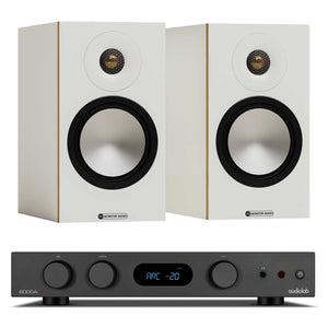 Audiolab 6000A MKII Black with Monitor Audio Bronze 50 7G White