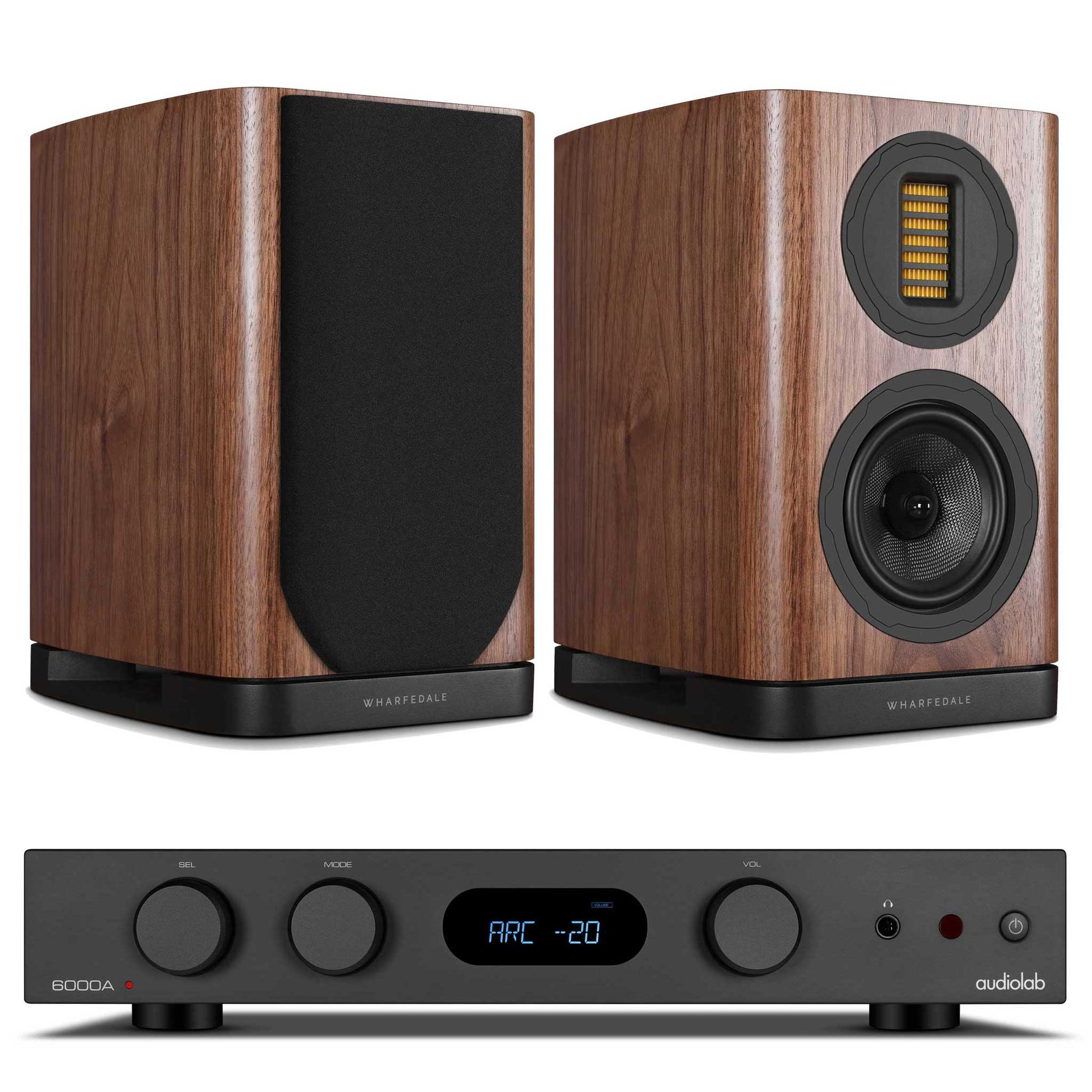 Audiolab 6000A MKII Black with Wharfedale EVO 5.1 Walnut