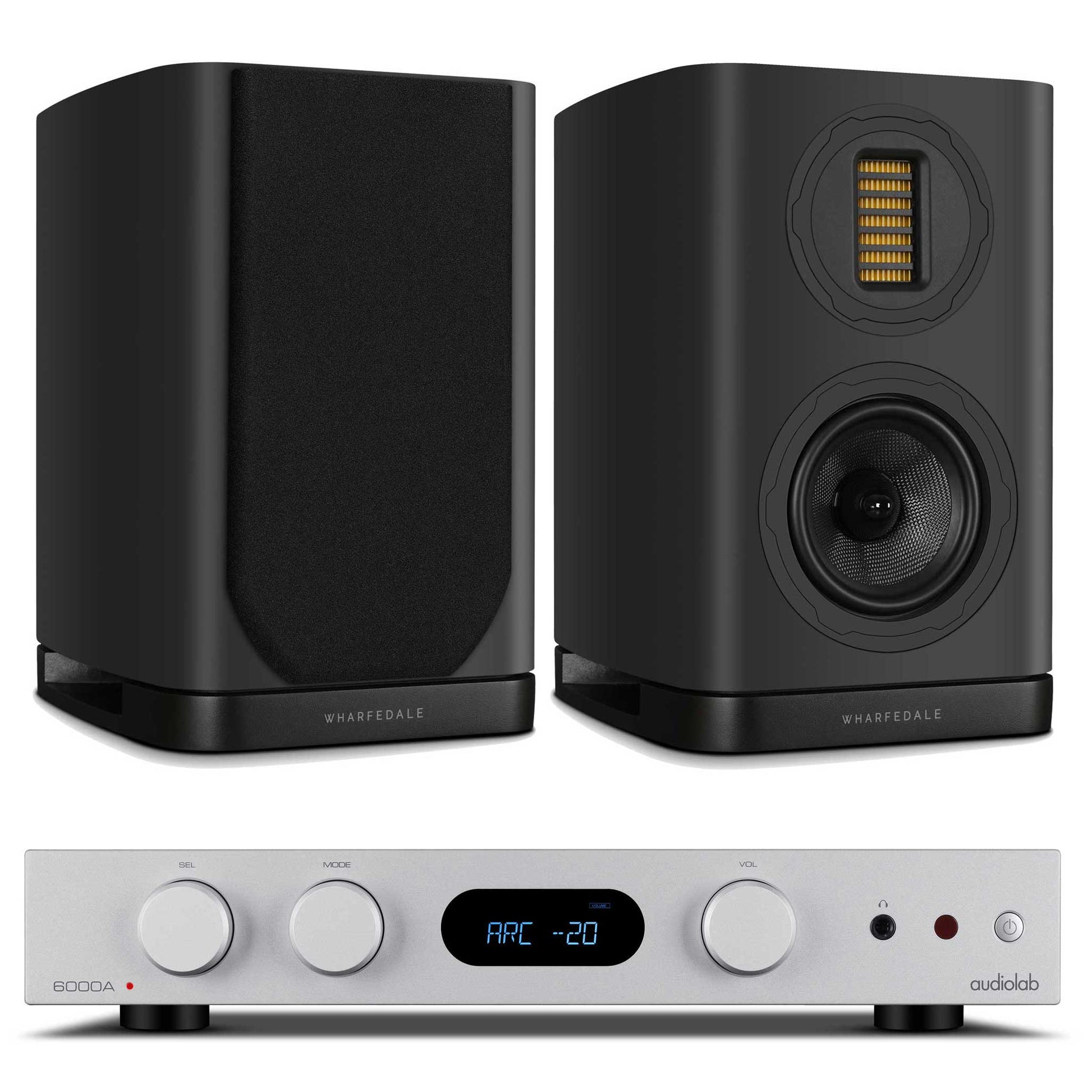 Audiolab 6000A MKII Silver with Wharfedale EVO 5.1 Black