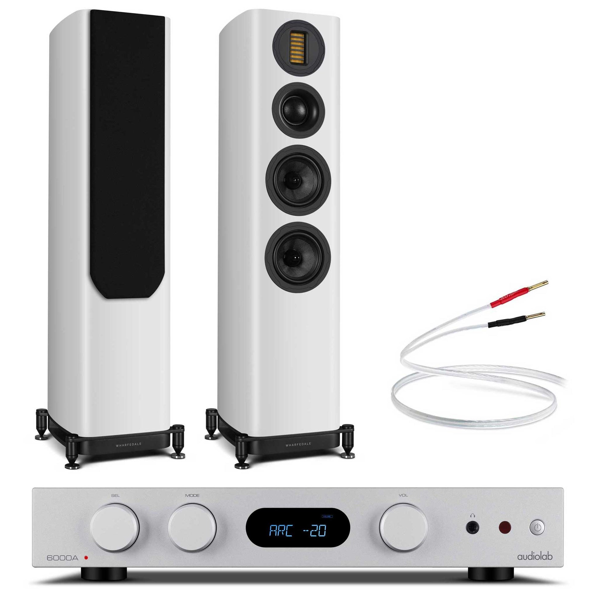 Audiolab 6000A MKII with Wharfedale EVO 5.3 Silver / White