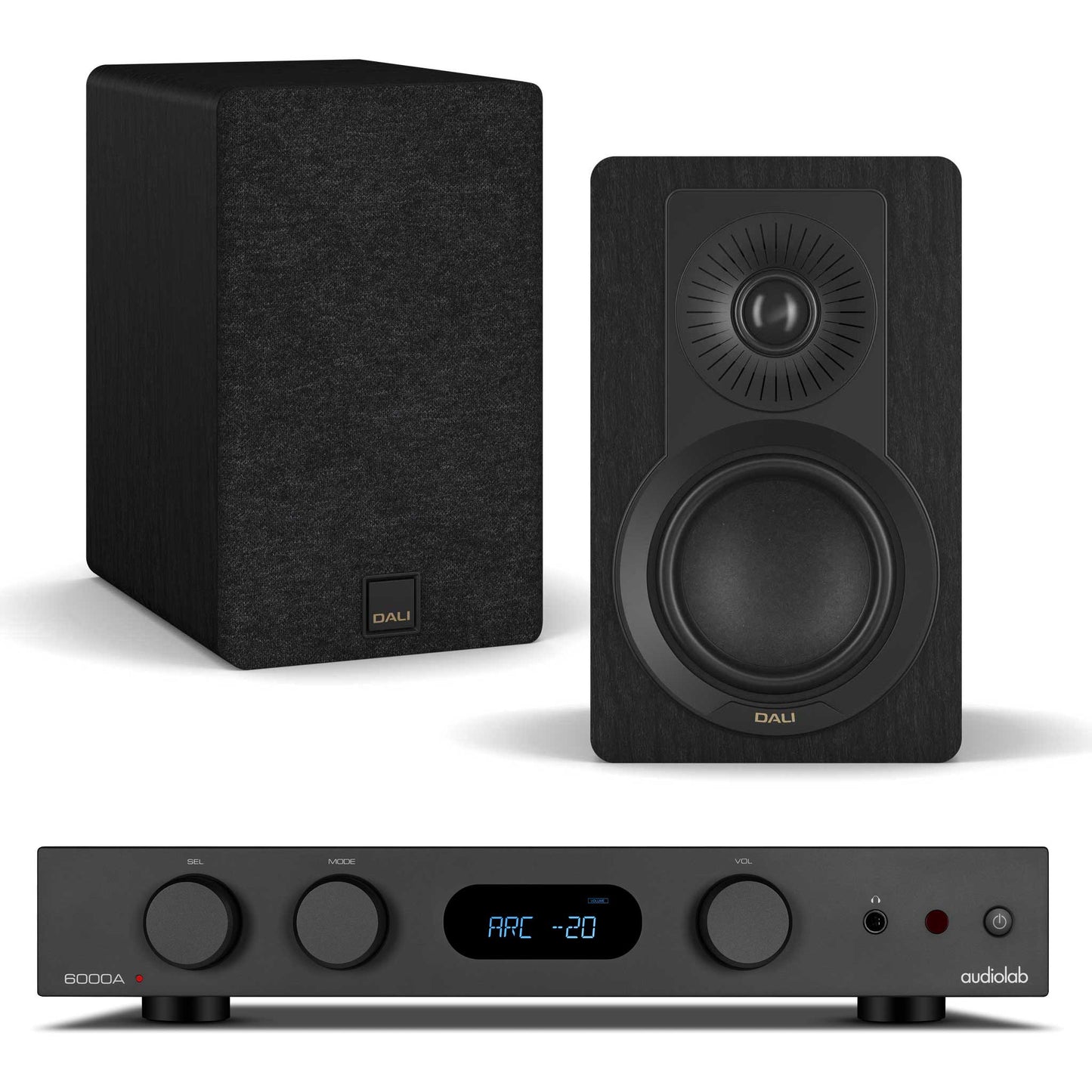 Audiolab 6000A MKII Black with Dali Kupid Black Ash