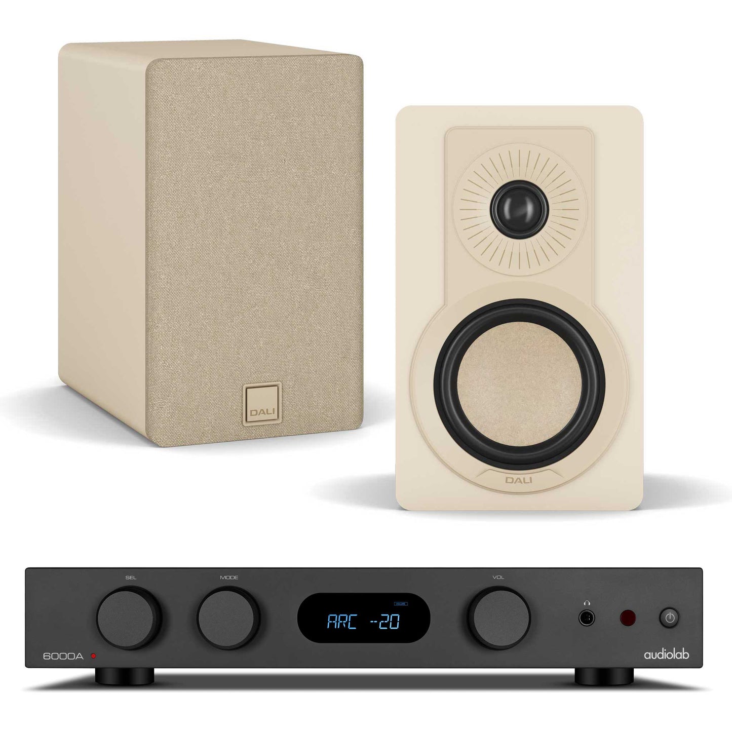 Audiolab 6000A MKII Black with Dali Kupid Caramel White