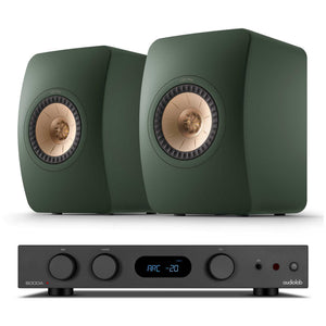 Audiolab 6000A MKII Black with KEF LS50 Meta Moss Green