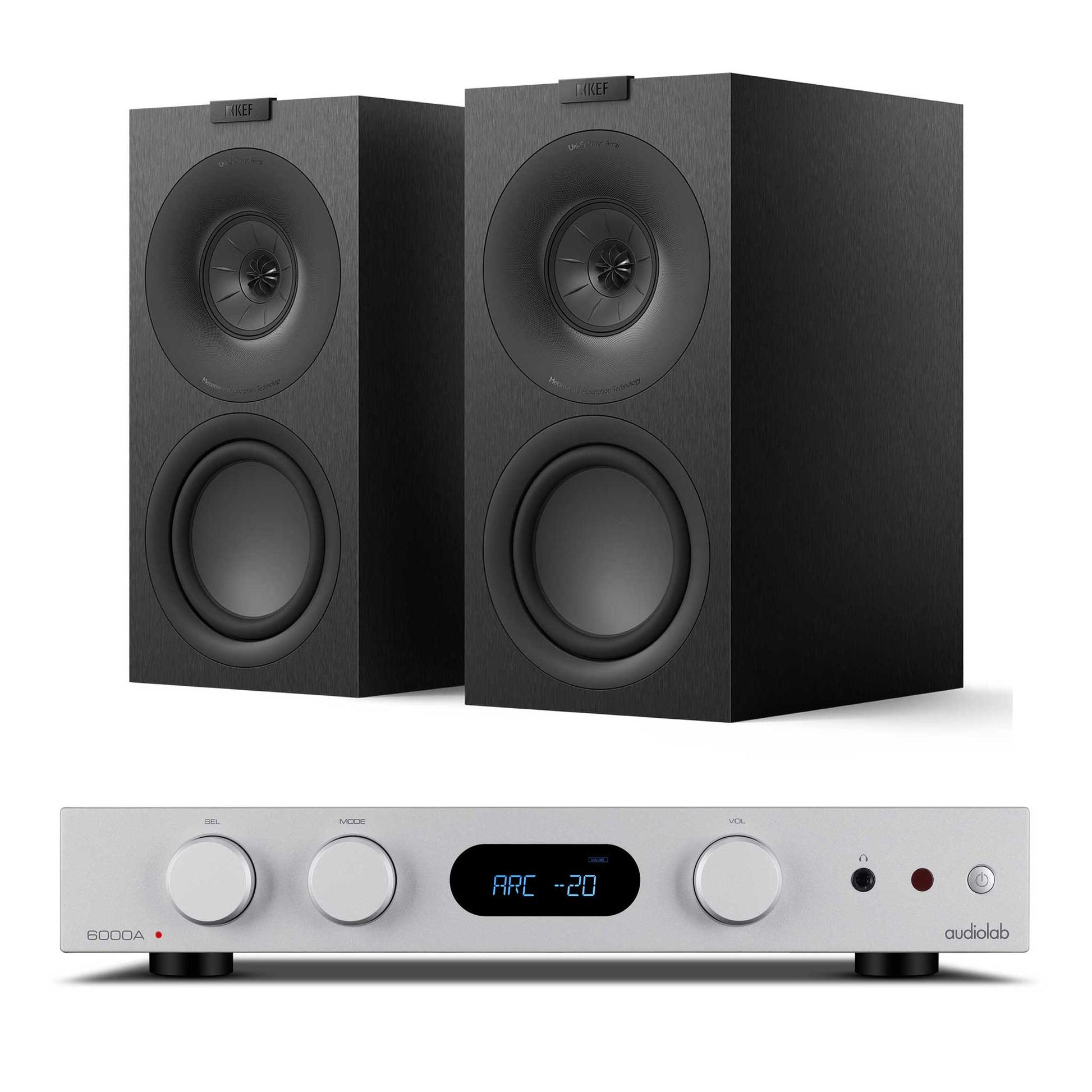 Audiolab 6000A MKII with KEF Q Concerto Meta Silver / Black