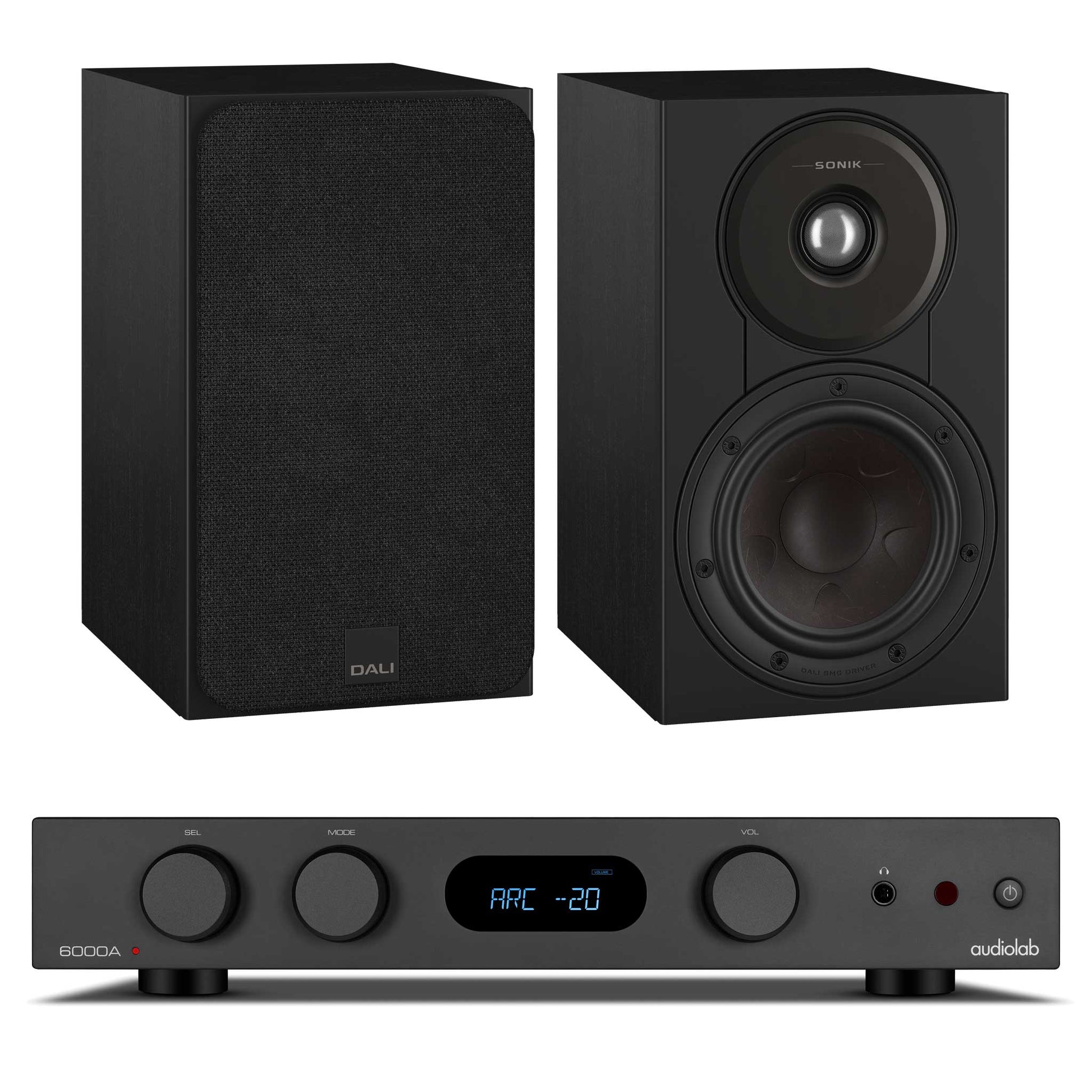 Audiolab 6000A MKII Black with Dali SONIK 1 Black Ash