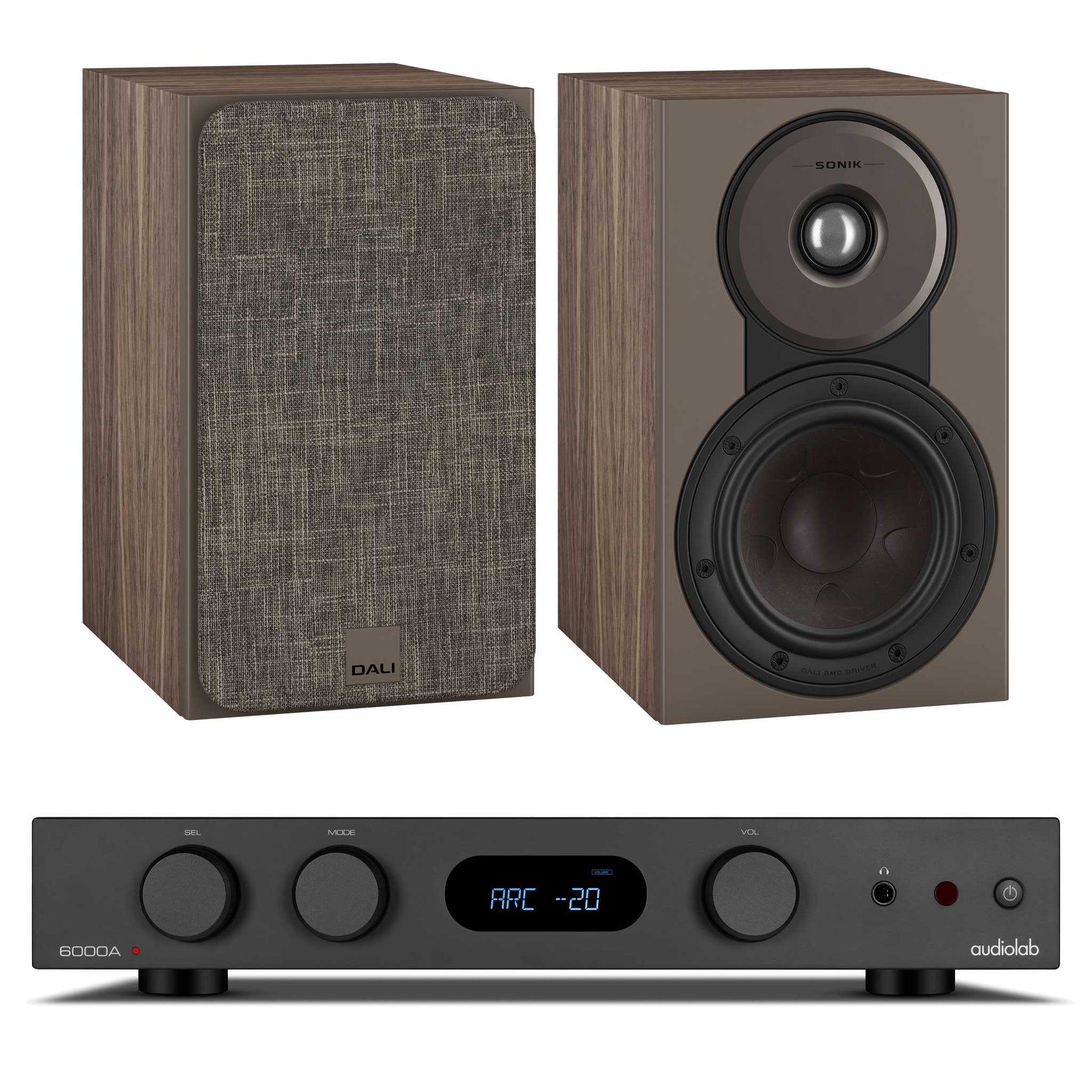 Audiolab 6000A MKII Black with Dali SONIK 1 Walnut