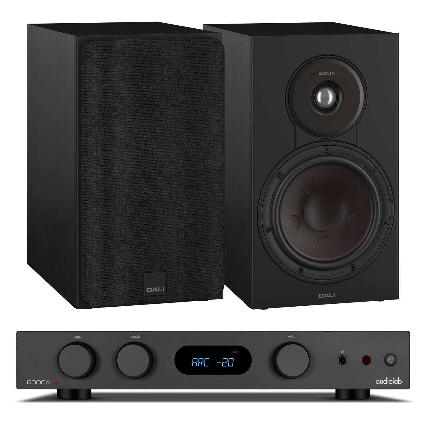 Audiolab 6000A MKII Black with Dali SONIK 3 Black Ash