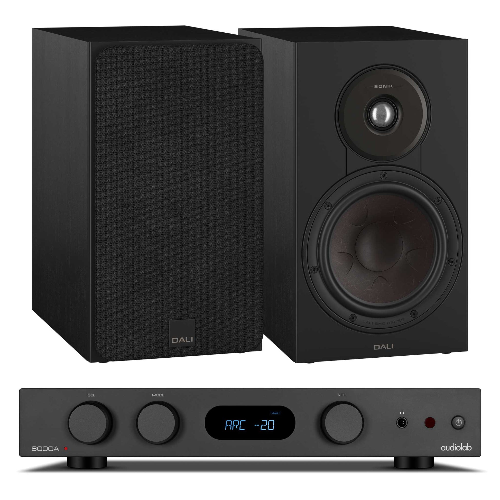 Audiolab 6000A MKII Black with Dali SONIK 3 Black Ash