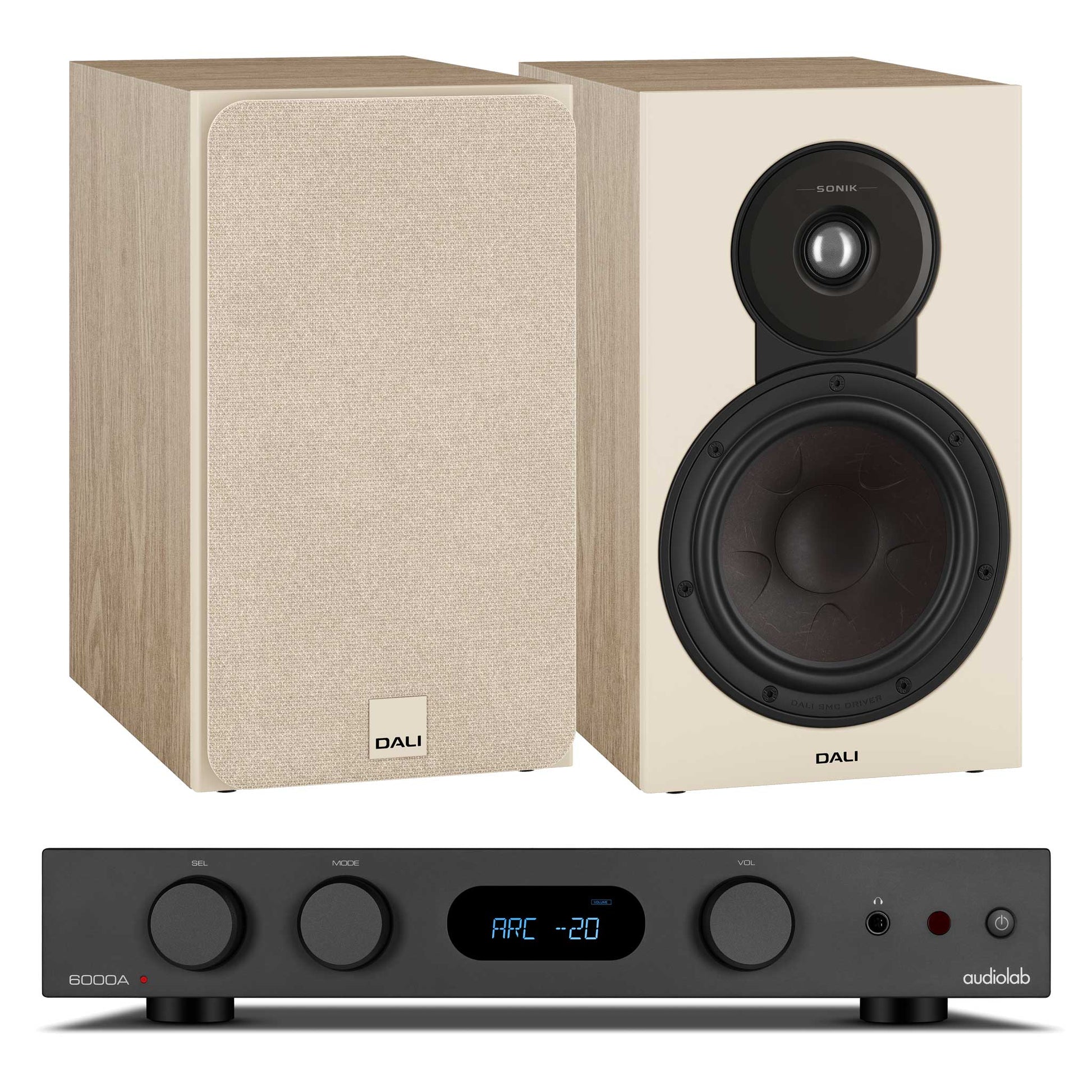 Audiolab 6000A MKII Black with Dali SONIK 3 Natural Oak