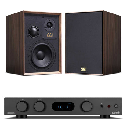 Audiolab 6000A MKII Black with Wharfedale Super Denton Walnut