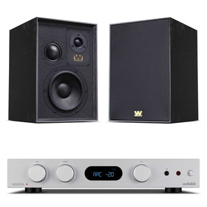 Audiolab 6000A MKII Silver with Wharfedale Super Denton Black