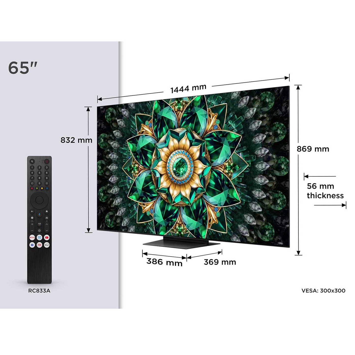 TCL 65Q7C-UK Dimensions