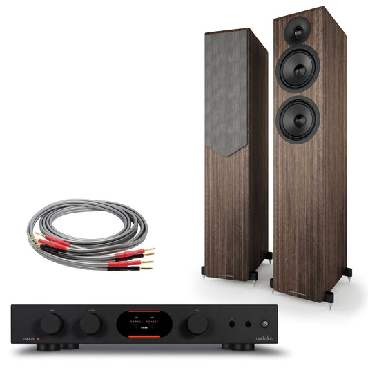 Audiolab 7000A Black with  Acoustic Energy AE309² Walnut