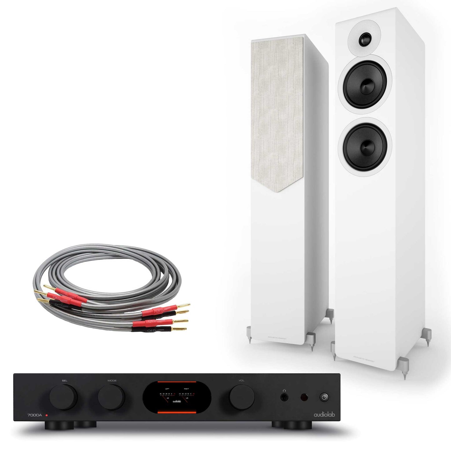 Audiolab 7000A Black with  Acoustic Energy AE309² Matte White