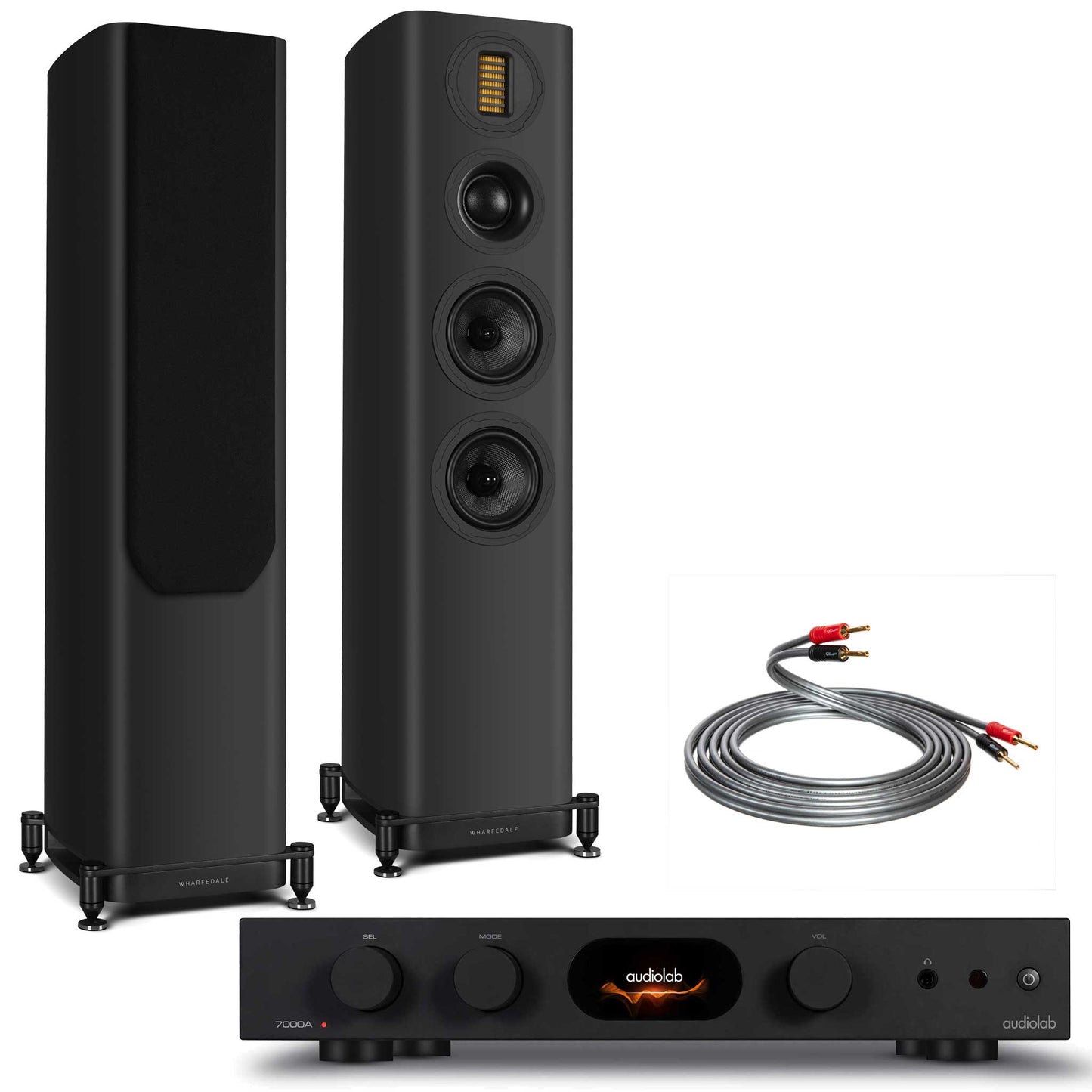 Audiolab 7000A Black with Wharfedale Evo 5.3 Black