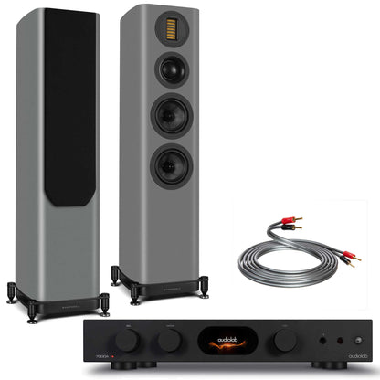 Audiolab 7000A Black with Wharfedale Evo 5.3 Grey