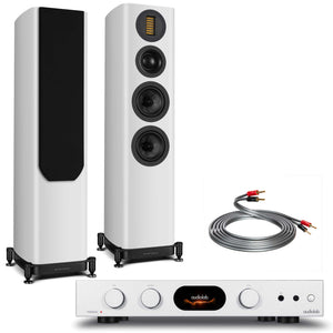 Audiolab 7000A Silver with Wharfedale Evo 5.3 White
