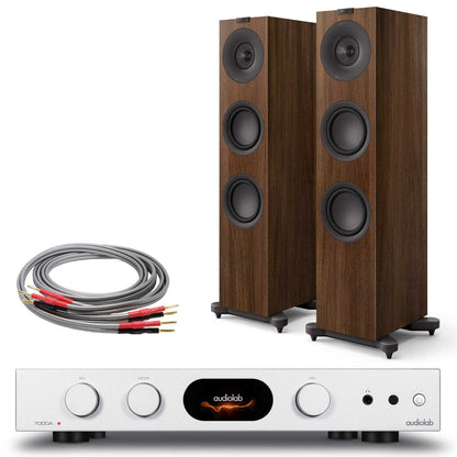 Audiolab 7000A with KEF Q7 Meta Silver / Walnut