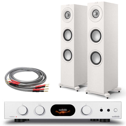 Audiolab 7000A with KEF Q7 Meta Silver / Satin White
