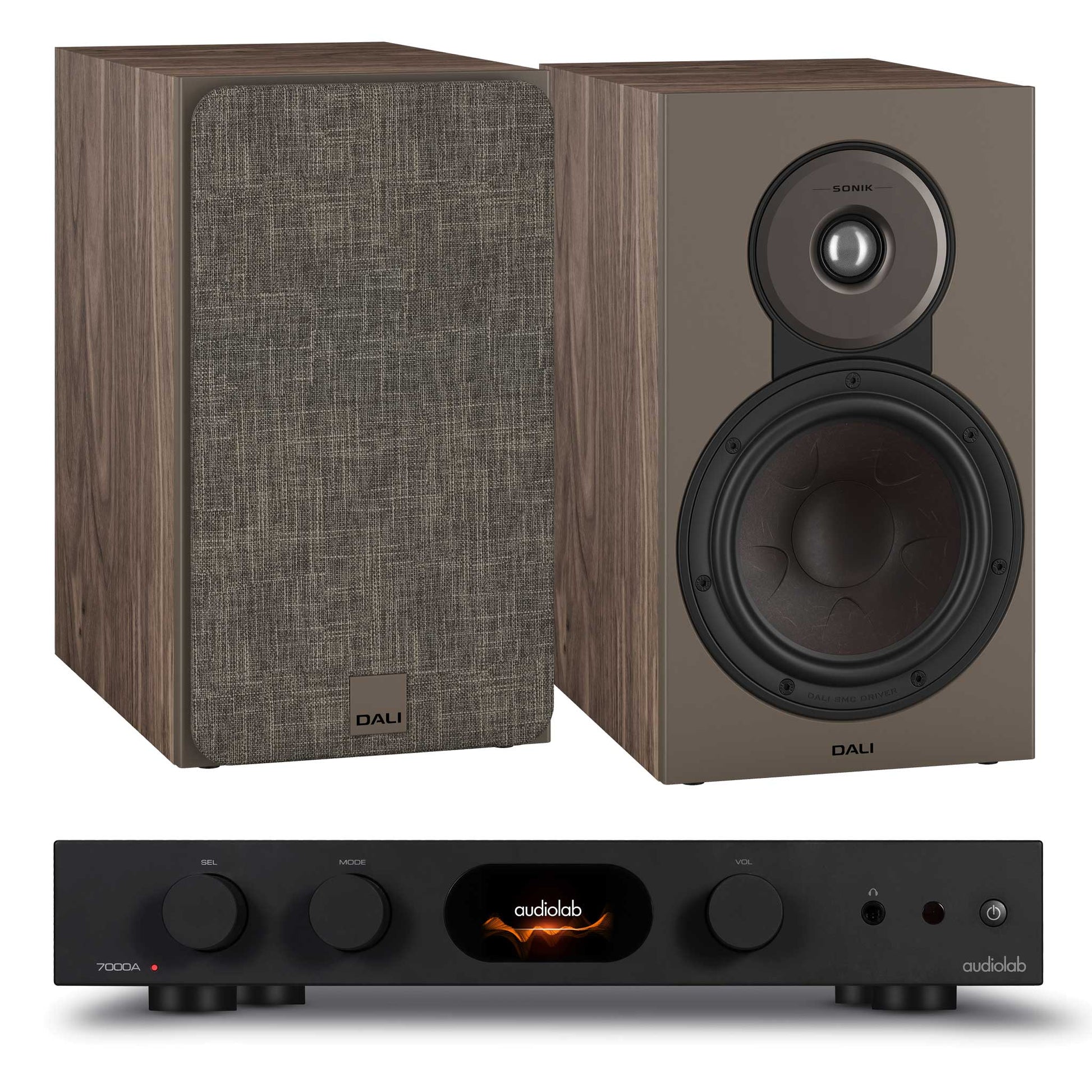 Audiolab 7000A Black with Dali SONIK 3 Walnut